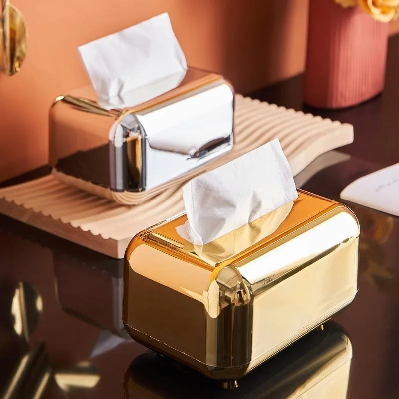 Luxo Dourado: Caixa de Tecido Dourada para Decoração