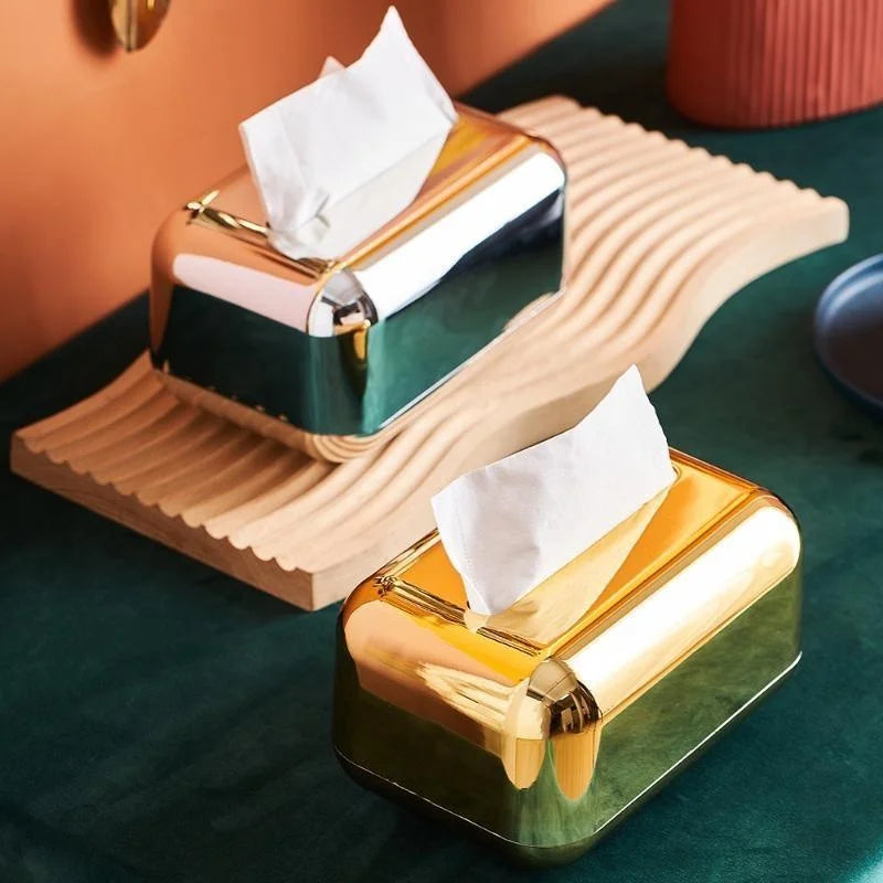Luxo Dourado: Caixa de Tecido Dourada para Decoração