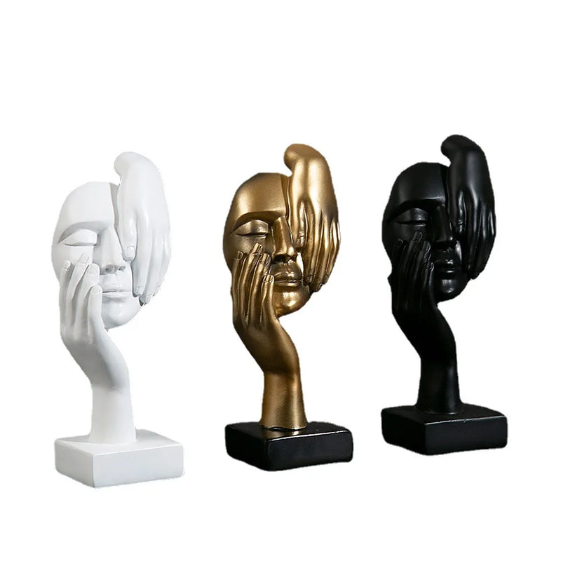 Mystic Mask: Estatueta de Máscara Abstrata em Resina