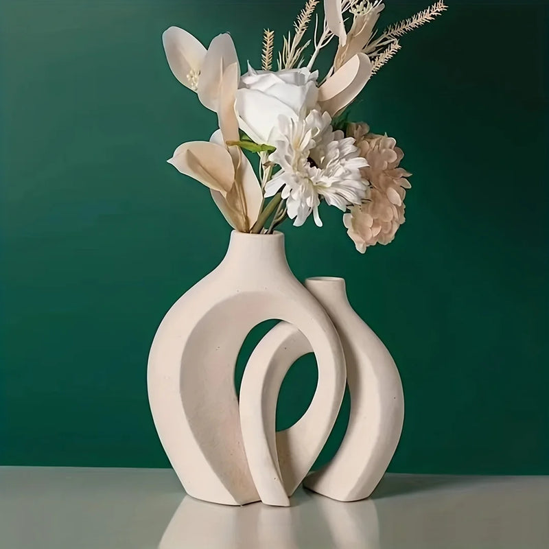 Nordic Hollow: Conjunto de Vasos de Cerâmica Modernos