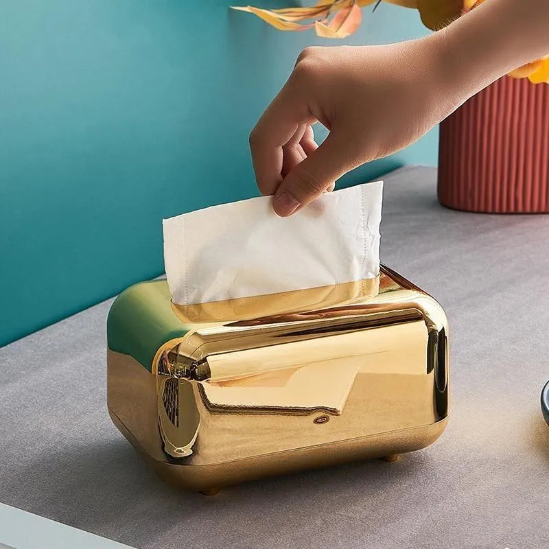 Luxo Dourado: Caixa de Tecido Dourada para Decoração