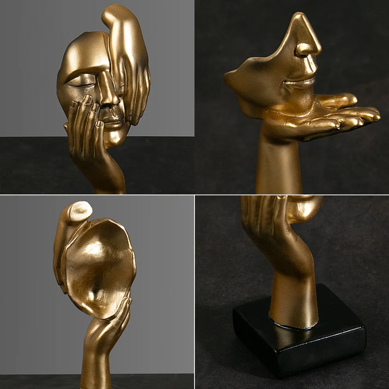 Mystic Mask: Estatueta de Máscara Abstrata em Resina