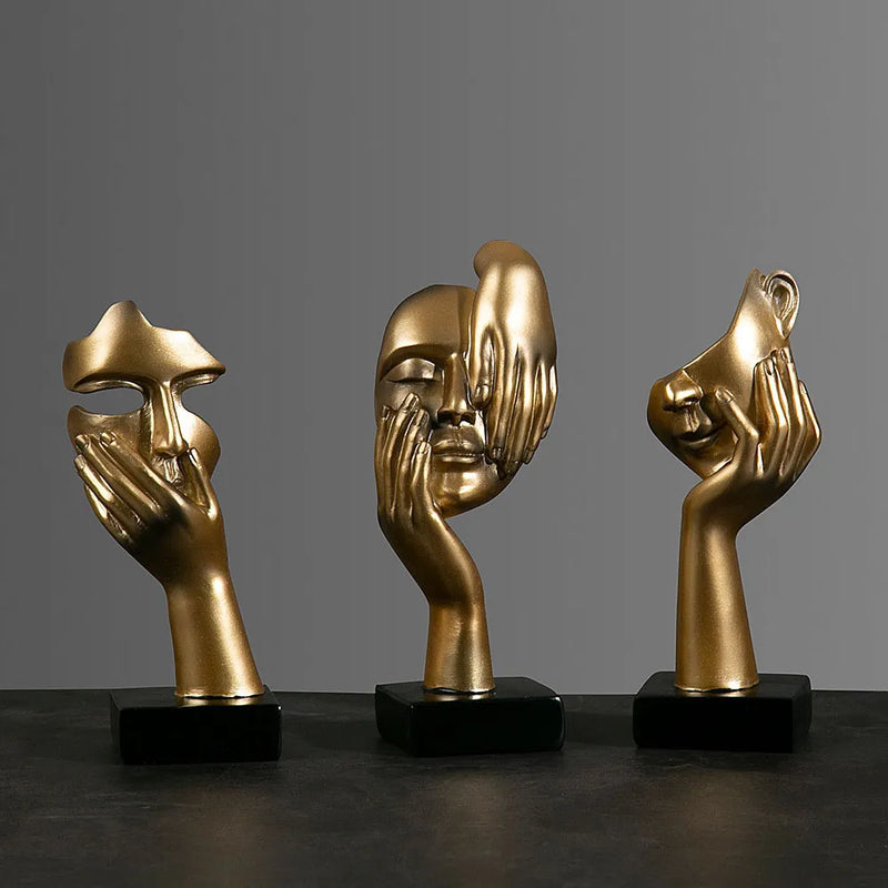Mystic Mask: Estatueta de Máscara Abstrata em Resina